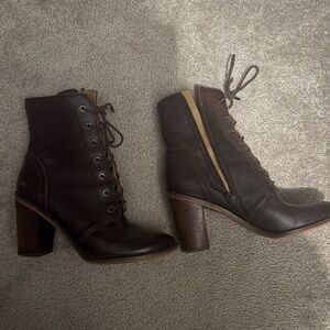 Franco Sarto Dark Brown Lace Up Boots